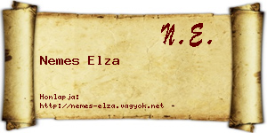 Nemes Elza névjegykártya